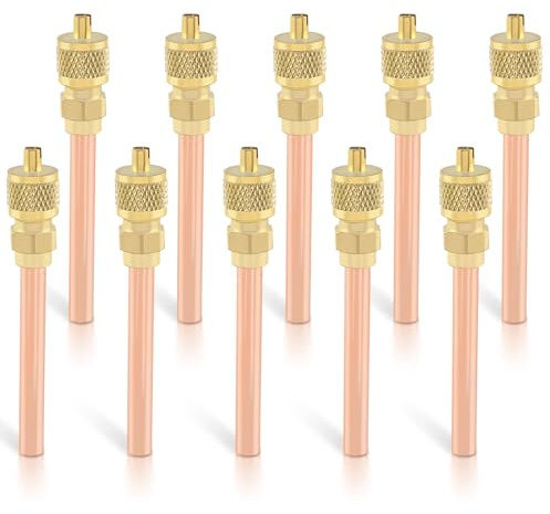 AUTOKAY 10PCS Stem HVAC AC Schrader System Vacuum 1/4 SAE *1/4 OD *2.75 AC Refrigeration Kit