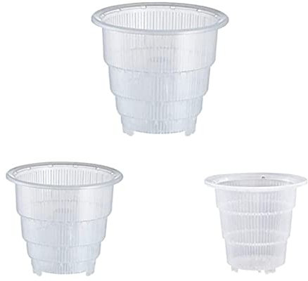 Blumentopf für Orchideen Transparent, 3 Stück Orchideentöpfe Pflanztöpfe, Orchideentöpfe aus Kunststoff Transparent, Orchideentöpfe mit Löchern, für die Gartenarbeit im Gartenhaus, 10cm / 12cm / 15cm