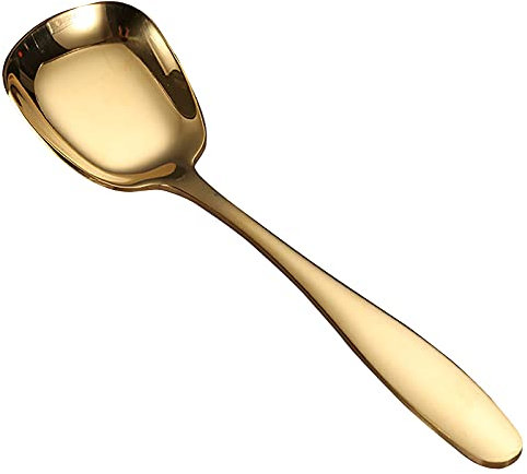 Cuillère à badigeonner en acier inoxydable - Louche à soupe - Louche à soupe pour cuisiner, servir des cuillères à sauce (doré)