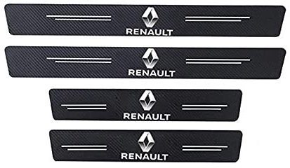 4 Stück Auto Kohlefaser Einstiegsleisten Türschweller Aufkleber, für Renault clio 2 3 4 5 mk3 mk4 Megane 2 3 4 cc Trittplatten Schutzfolie Tür Schritt Platte Abdeckung Schutz Pedal Car Zubehör