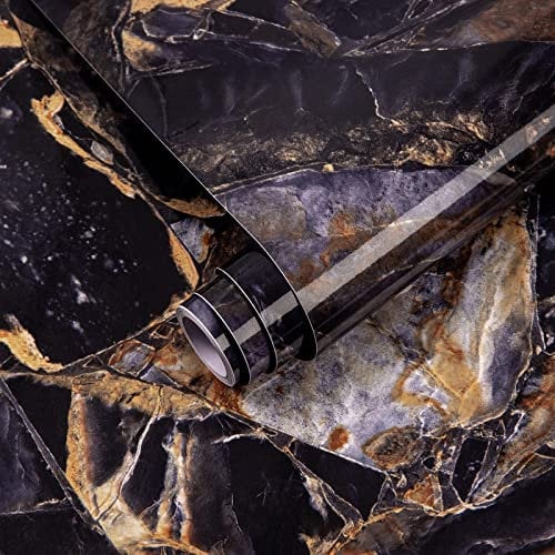 Decoroom Sticky Back Plastic Marble 30x200cm Marble Vinyl Self Adhesive Contact Paper Waterproof Flim Roll Peel and Stick Wallpaper for Kitchen Bathroom Countertop Table Furniture Stickers