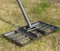 Rastrello livellatore per prato, 43 x 25,4 cm, resistente, con manico regolabile, strumento per il livello dello sporco e del terreno, per cortile e giardino (183 cm)