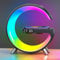 AtmosphäRenlampe Mit Kabellosem LadegeräT, 2025 Neue Intelligente LED Tischlampe, Bluetooth Lautsprecher, Dimmbare Nachtlicht Touch Lampe Alarm Clock Mit Musiksynchronisierung, App Steuerung (Schwarz)