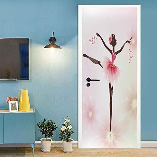Türtapete Selbstklebend Türposter Selbstklebend 77 X 200 Cm Cartoon-Mädchen-Ballett 3D Bewirken Fototapete Türfolie Poster Tapete Abnehmbar Wandtapete Für Wohnzimmer Küche Schlafzimmer