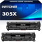 2er-Pack 305X 305A CE410X CE410A Toner Kompatibel für HP Laserjet Pro 400 Color M475dn M475dw M451dn M451nw M451dw M351a M375nw Schwarz