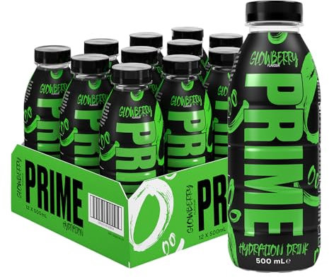 PRIME Hydration Glowberry | Electrolyte Enhanced for Ultimate Hydration | 250mg BCAAs | B Vitamins | Antioxidants | 720mg Electrolytes | 10.5% Coconut Water | 500mL Bottle |12 Pack