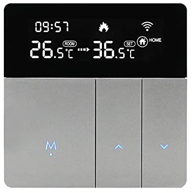 Funien Termostato intelligente WiFi con display LCD intelligente per radiatore, controllo vocale, regolazione della temperatura costante per interni, termostato digitale programmabile, protezione