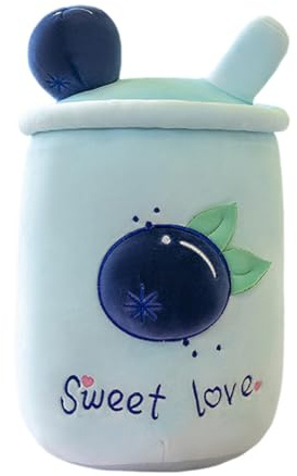 JAWSEU Bubble Tea Kuscheltier Bubble Tea Plüschtier Cartoon Plüsch Kissen Bubble Tea Weiches Kissen Lustiges Obst Komfort Umarmungskissen Milchtee Teetasse Kissen Stofftier Für Kinder Erwachsene