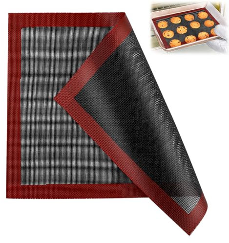 Tappetino Microforato per Forno, Tappetino da Forno in Silicone, Tappetino a Doppia Faccia, Tappetino Microforato, Antiaderente, Resistente al Calore, Riutilizzabile, Antiscivolo Teglia (40x30cm)