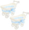 SHOWERORO 2 Stück Geflochtene Partykörbe Kleiner Geflochtener Korb Mini Kinderwagen Aus Weide Rattan Pflanzenkorb Mini Kinderwagen Aus Weide Süßigkeiten Rattan Babykorb Rattan