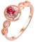 Daesar Ringe Damen 750 Rotgold, Eheringe Unendlich mit 0.3ct Oval Kreierter Rubin Ring Größe 67, Verlobungsringe mit Diamant Nickelfrei