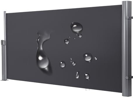 Store latéral rétractable/Brise-Vue, Hauteur: 120-170cm; Longueur: 200-600cm, Polyester 180g, imperméable et résistant aux UV, for terrasse, Jardin et Balcon.(F,120x400cm/47x157in)