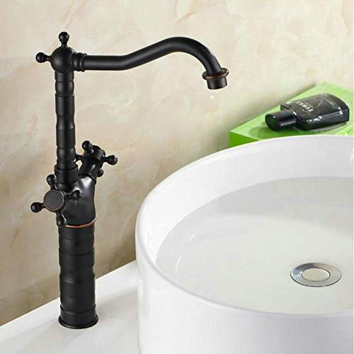 Rubinetto per lavabo da bagno in ottone vintage, rubinetto miscelatore caldo e freddo, rubinetti per lavabo in rame, elegante nero per cucina e bagno, offerta promozionale.