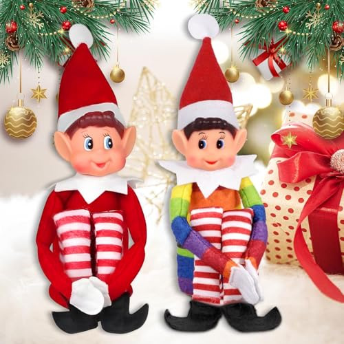 VIPNAJI 2 Stücke Weihnachtself Weihnachtsdekoration Wichtel Weihnachten,Elfen Weihnachtsdeko,Weihnachtsdeko Innen,Weihnachtselfen Figuren Weihnachten Wichtel für Schreibtische,Weihnachtsbäume - 43cm