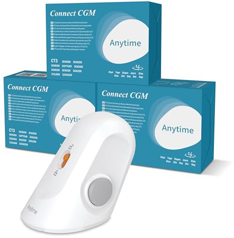 Connect Glukose-Monitoring – 3x Sensor | Nur kompatibel mit Connect Transmitter | 42 Tage Blutzuckermessgerät ohne Stechen Sensor, Einfache Anwendung