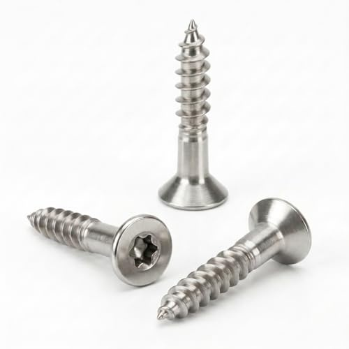 NOLDAR | Tornillos para Madera TORX Cabeza Avellanada. Acero Inoxidable A2 (AISI 304). 50 Unidades. Rosca Parcial. Tirafondos Autorroscantes (8 x 80 mm)