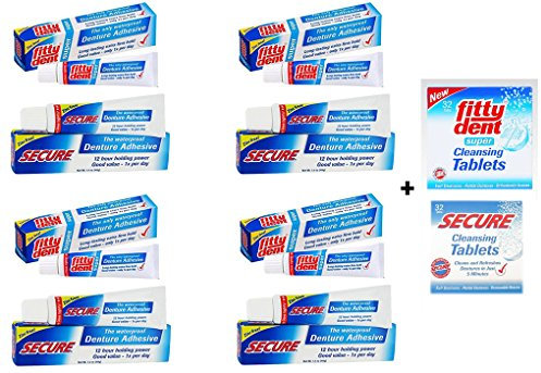 Fitty Dent Secure Gebisscreme 40 g – 4 Stück + Fitty Dent Secure Reinigungstabletten 32