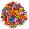Q-Bricks Classic Bausteine Box Blütenmischung | 300 Grundbausteine in 5 Formen | Farben: Hellrosa, Melonengelb, Grasgrün, Hellblau, Hellorange und Magenta | Verpackt in Einer wiederverwendbaren Box