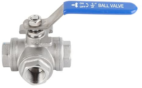 Robinet à boisseau sphérique en acier inoxydable SUS304 Robinet à boisseau sphérique à trois voies (DN15 1/2'')