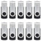 MOOCO 10 X 16GB USB2.0 Bulk Flash Drives Small Capacity Swivel Thumb Drives Jump Drive Memory Stick Zip Drive with Led Indicator,Black - 10pack