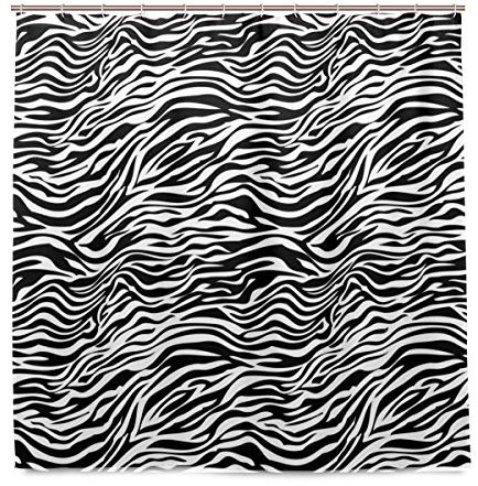 Tiers Tiger Zebra Haut Textur Muster Duschvorhang, Beständig Wasserdicht Polyester Stoff Bad Vorhang Zubehör 12 Haken 72x72 Zoll Zuhause Dekor
