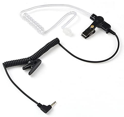 HYS 2.5mm 1 Pin Walkie Talkie Earpiece Listen Only Covert Air Acoustic Tube Security Headset for Two-Way Radios, Transceivers, and Radio Speaker Mics Jacks
