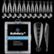 Kalolary 120PCS Nail Dual Forms Stiletto Shape Nail Molds Kits with 10PCS Transparent Finger Extension Clip Clamp Extension UV LED Builder DIY Manicure For Poly Gel (Transparent)