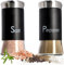 KADAX Salière et Poivrière 150 ml, Distributeur d'Éspices en Acier Inoxydable et en Verre avec Couvercle Hermétique, Set de Pots à Sel et à Poivre (Noir)