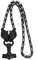 OIDEA Herren Halskette Thors Hammer: Schwarz Schwer Königskette Wikinger Kette Gotik mit Wolfskopf Anhänger aus Edelstahl Wolf Viking Anhängerkette Biker Schmuck Geschenk für Männer Jungs