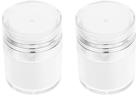Moisturizer Container Airless Pump Jars, 2Pcs Acrylic Makeup Cosmetic Jar Containers with Pump for Moisturizer Skincare Cream 30g Empty Bottle