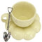 Keramikblumenkaffeetasse, kreative süße Tasse mit Cloud Sunflower Coaster für Büro und Zuhause, 6,5 oz/200 ml für Tee Latte Milch