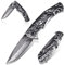 Purple Dragon Damast Klappmesser Zweihand mit 3D Werwolf Reliefgravur, Coole Damastmesser Muster Taschenmesser Camping Messser Outdoor, Geschenk für Männer