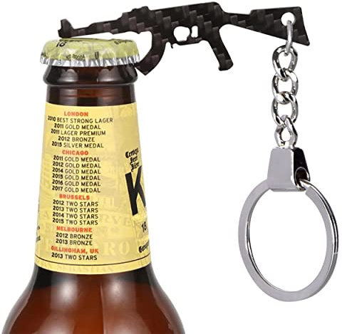 HOPEME Bottle Opener with Keychain & Keyring, Cool Carbon Fiber Bottle Opener for Men, Nice Gifts for Father’s Day, Birthday, Anniversary, Christmas