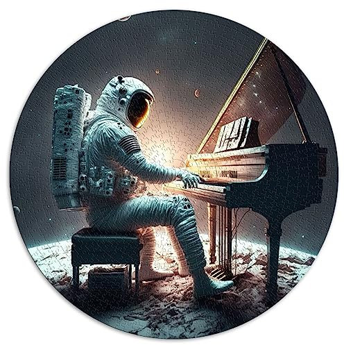 Jigsaw Puzzles Piano in spacef Jigsaws 1000 Pieces for Adults and Children by round Jigsaw Puzzles Christmas Puzzle Presents for Women (67.5x67.5)1000pcs