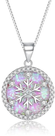 Cangall Silber Weihnachten Halskette, 925 Sterling Silber Schneeflocke Halskette, Winter Weihnachts Silber Damen Halskette mit Zirkonia, 45+5cm Silberkette mit Schneeflocke Anhänger für Freundin