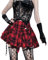 Frauen Goth Plaid Plissee JK Mini Kurze Röcke eine Linie Skater Rock Punk Mesh Patchwork Miniröcke Gürtel Uniform Party wear