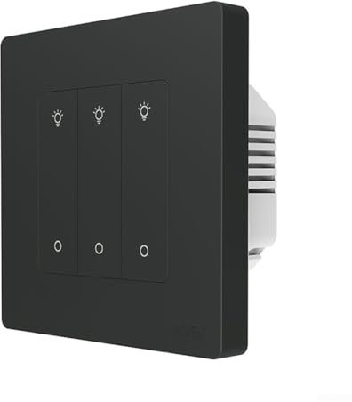 Zilimontt Smart Light Switch Dimmer Switch, Multi-control Light Dimming, For Smart Life APP Dimmable 1-3 Groups, Wireless Switch Remote Switch, Smart Dimmer Switch(grey 3 Gang)