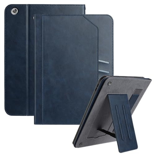 DayQiQiPu Funda para Huawei MediaPad M3 BTV-W09/BTV-DL09 8.4 Pulgadas Estuche Tipo Cubierta de Cuero PU Negocios con Soporte, Ranuras para Tarjetas y Correa de Mano, Funda Tipo Folio Azul oscuro