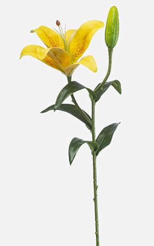 artplants.de Künstliche Tigerlilie MIXLON, gelb, 55cm - Kunstblume Lilie