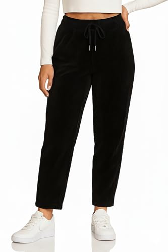 Kendindza Cordhose Damen Hose Stretch Joggpants Damen elegant Stoffhose Schlupfhose Fein Cord
