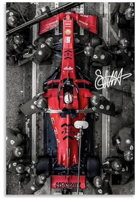 Gufatoo F1 Poster Racing Car Cover Vintage Signed Für Zimmer, Ästhetische Leinwand-Wandkunst, Schlafzimmer-Dekor Posters 12x18inch(30x45cm)