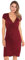 KRISP Robe Courte Femme Cache-Coeur Mode Chic Col V, Bordeaux, 38, (6678-WIN-10)