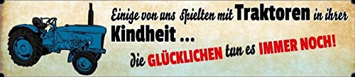 Schatzmix Blechschild Spruch Straßenschild Einige von Uns...Traktoren Metallschild 46x10 cm Wanddeko tin Sign