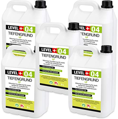 LEVEL PLUS 04 Tiefengrund LF 25L, Grundierung Wand Innen und Außen | Tiefgrund Farben Tapeten, Universal Primer Gebrauchsfertig für saugende Untergründe