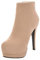 LUXMAX Donna Stivaletti Tacco Alto Spillo Plateau Caviglia Stivali Tacco 13 CM con Cerniera (Cachi) - 36 EU