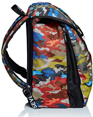 Seven Erweiterbarer Schulranzen, gepolster Rucksack für Schule, Sport-Freizeit, geräumige Schultasche für Teenager, Mädchen und Jungen, Extra Platz, mehrfarbig