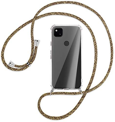 mtb more energy® Handykette kompatibel mit Google Pixel 4a (5.81'') - Natural - Smartphone Hülle zum Umhängen - Anti Shock Full TPU Case