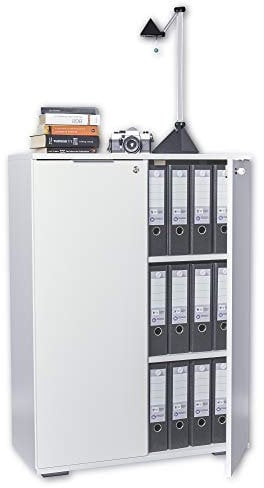 Ordnerschrank Abschließbar - Aktenschrank - Büro Möbel [Optimal Für Schwere Ordner] Büroschrank - Schrank Weiß, ca. B80,2cm x H109,5cm x T35cm | Kommode