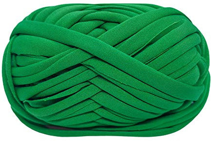 T-Shirt Garn Strickgarn Stoff Häkelstoff für Summer Hand DIY Tasche Decke Kissen Häkelprojekte 100g (# 30 Dunkelgrün)