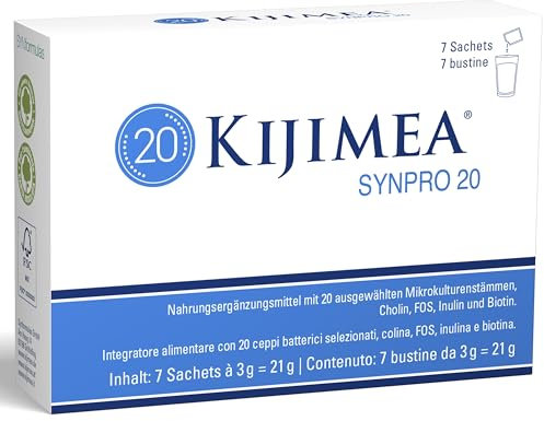 KIJIMEA® Synpro 20 – Zu jedem Antibiotikum – 20 synergistische Mikrokulturenstämme, Cholin und Biotin – glutenfrei – 7 Sachets